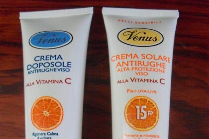 Crema solare e Crema doposole alla vitamina C della Venus