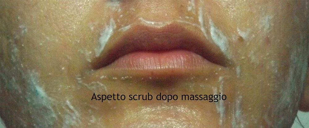 aspetto scrub viso dopo massaggio