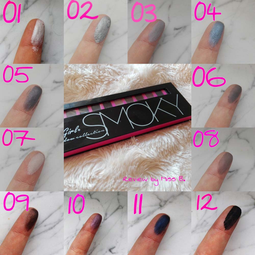 Swatch Ombretti palette smoky L.A Girl