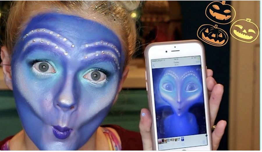 Make up Halloween alieno