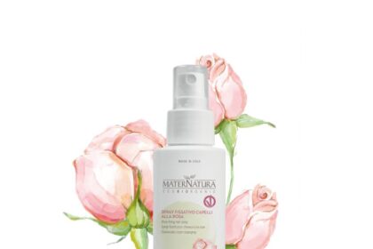 Spray fissativo capelli alla rosa di Maternatura