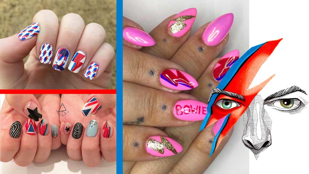 nail art david bowie prw