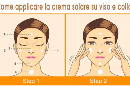 come applicare la crema solare su viso e collo