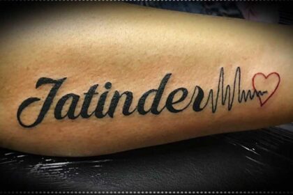 Tatuaggio scritta e battito cuore