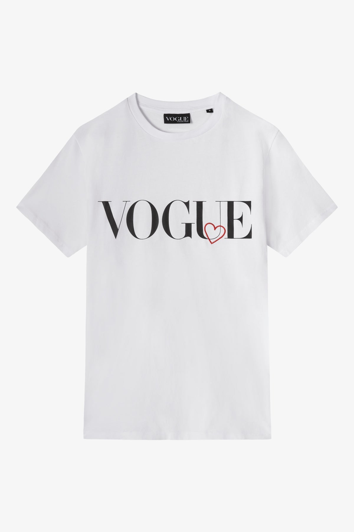 T-Shirt VOGUE Love bianca con logo e cuore