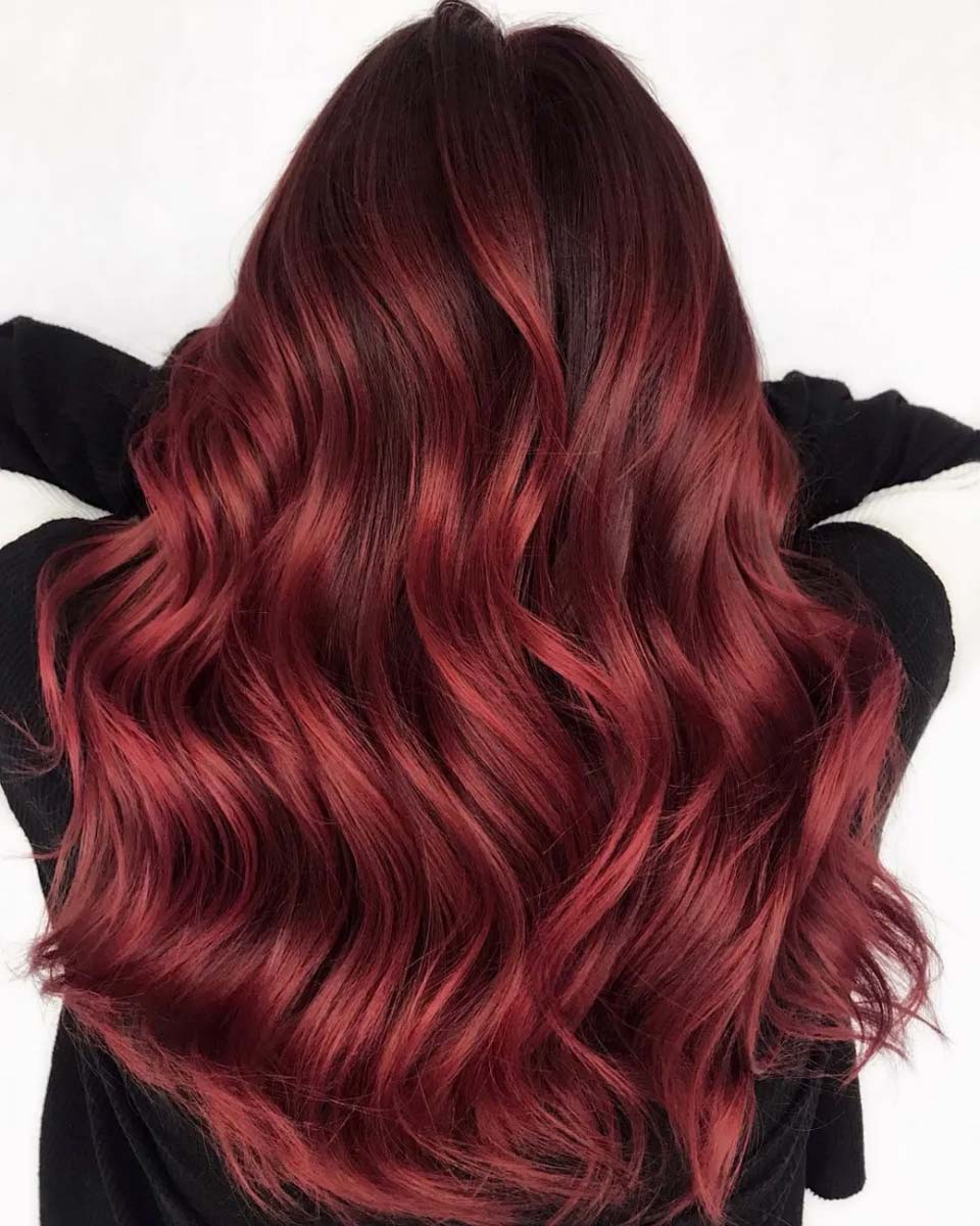 Balayage rosso rubino