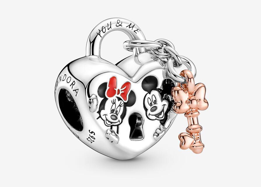 Disney, Charm Lucchetto d'Amore Mickey Mouse & Minnie