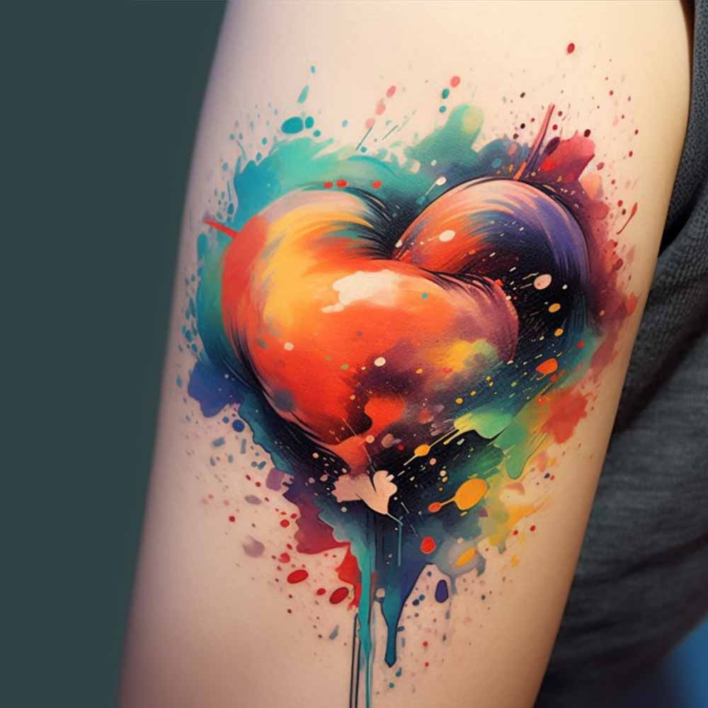 tatuaggio colorato effetto pittura