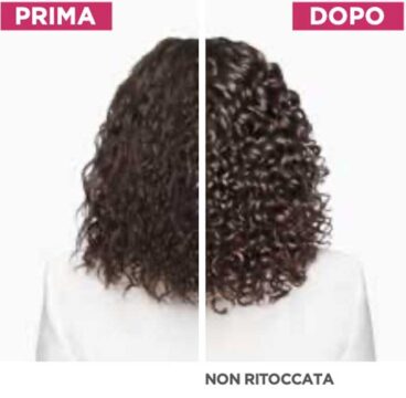 Foto prima e dopo il trattamento Elvive Glycolic Gloss capelli ricci