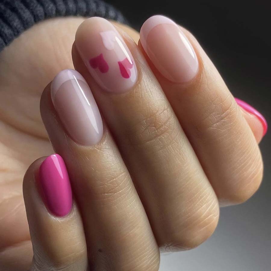 Unghie Gel French per San Valentino