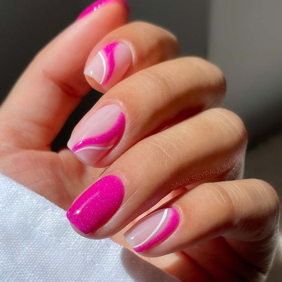 Swirl Nails fucsia